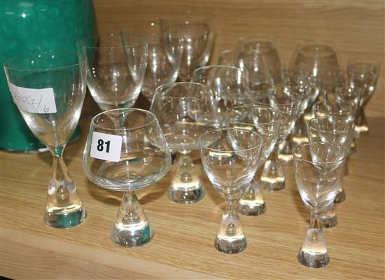 A suite of contemporary drinking glasses